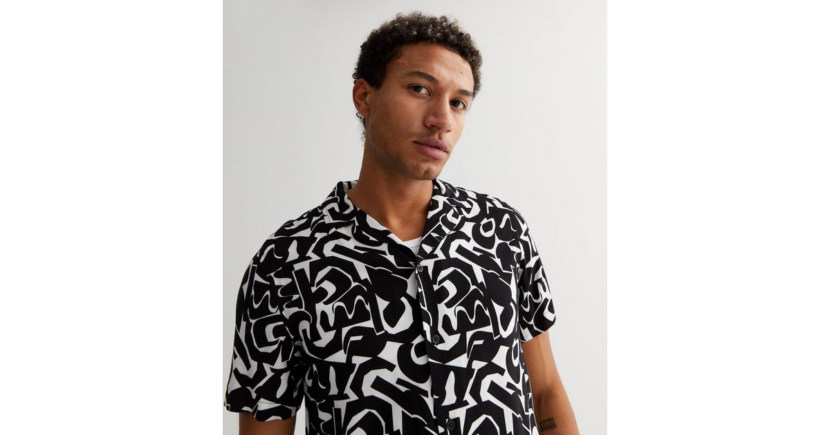 Black Abstract Short Sleeve Shirt | New Look