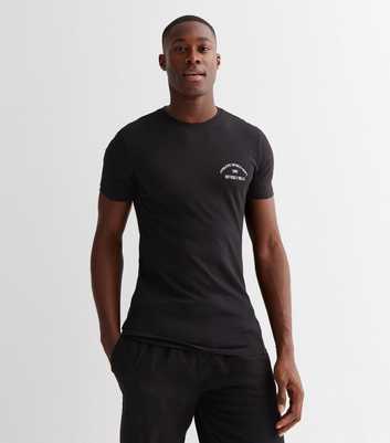 Black Logo Athletic Sports Dept Muscle Fit T-Shirt