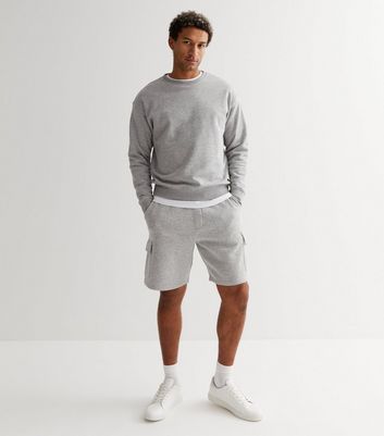 Grey Marl Jersey Tie Waist Cargo Shorts New Look