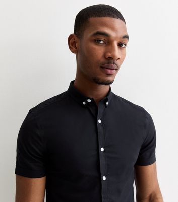 Black oxford shop shirt men