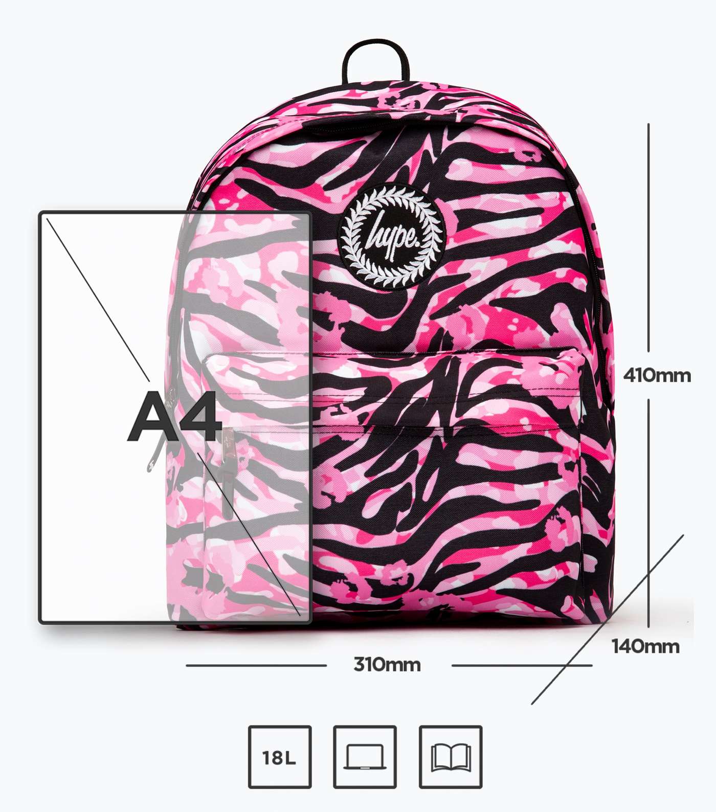 HYPE KIDS Pink Zebra Print Backpack Image 7