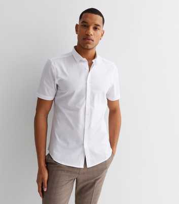 White Poplin Short Sleeve Regular Fit Shirt