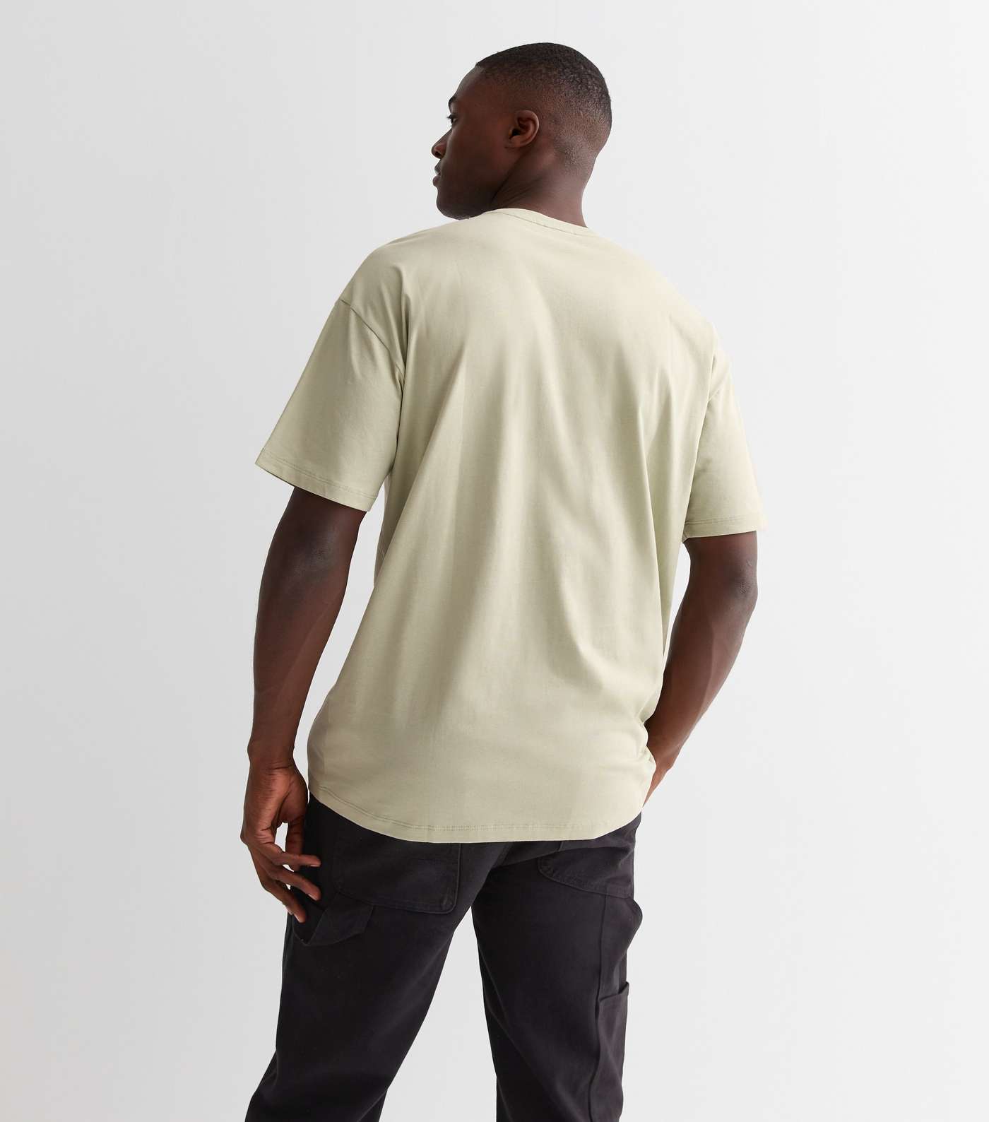 Light Green Embroidered Waves Oversized T-Shirt Image 4