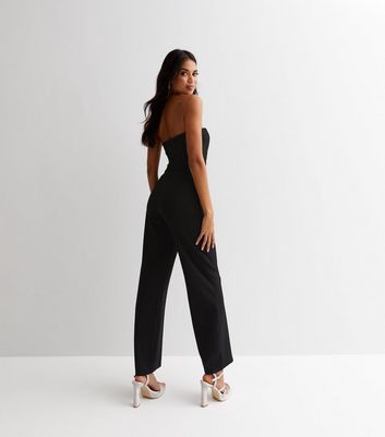 Bandeau jumpsuit wide store leg