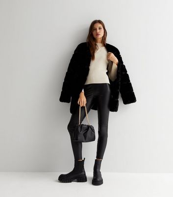 Black Leather-Look Leggings