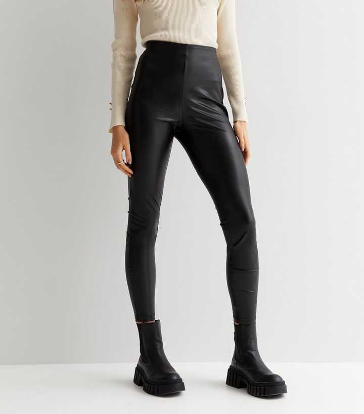 leather look leggings topshop