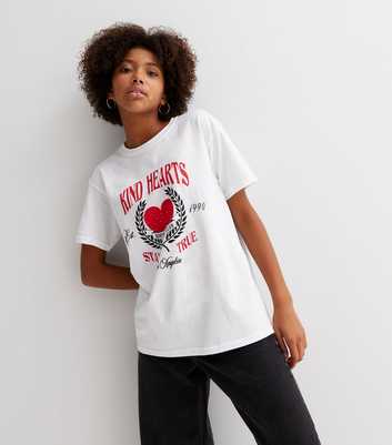 Girls White Kind Hearts Logo T-Shirt
