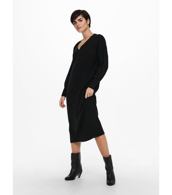 Black jumper shop dress new look