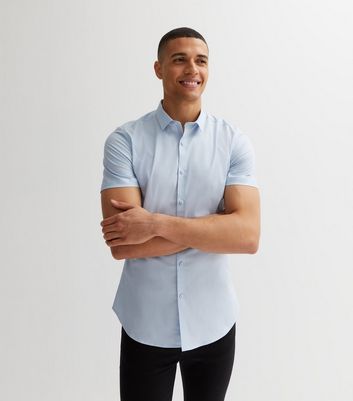 Mens short sleeve on sale fitted dress shirts