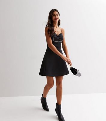 Short black strappy on sale dress