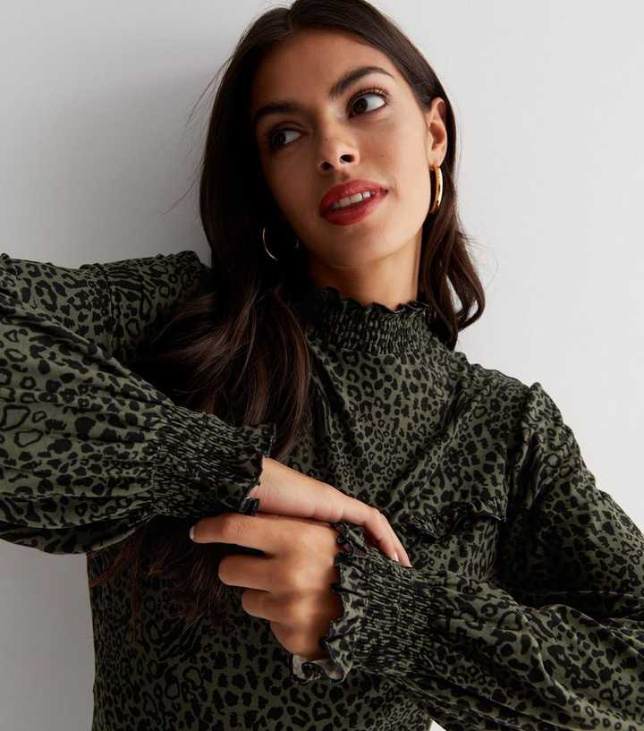 Print Midi Dress Oasis Green Leopard Print Dress Free People