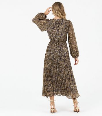 leopard print chiffon maxi dress