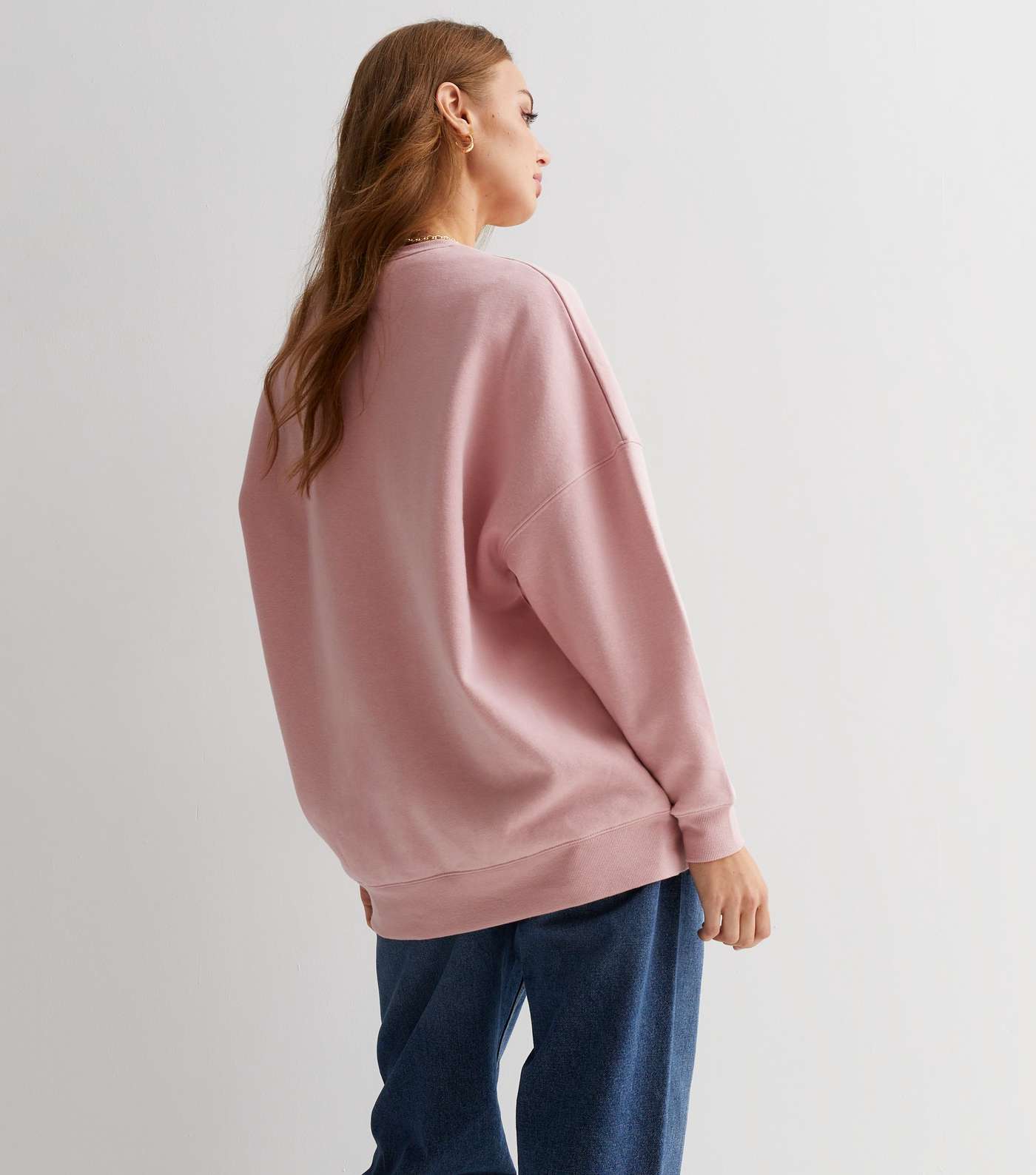 Pale Pink Chamonix Print Oversized Sweatshirt Image 4