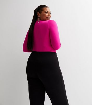 Elevated Ensemble Rose Pink Twist-Front Long Sleeve Bodysuit