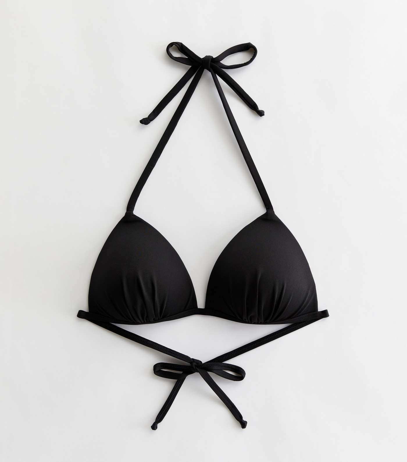 Black Halter Moulded Triangle Bikini Top Image 5