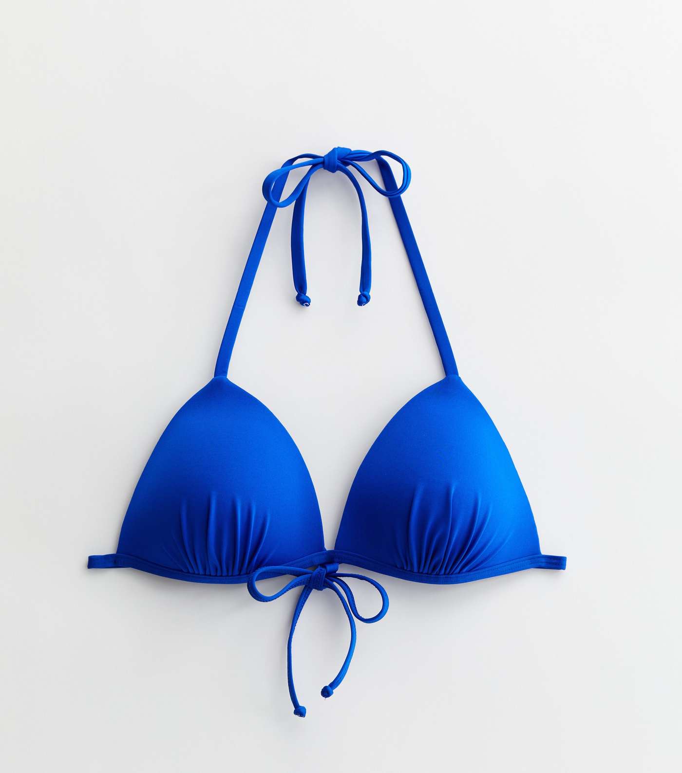 Bright Blue Halter Moulded Triangle Bikini Top Image 5