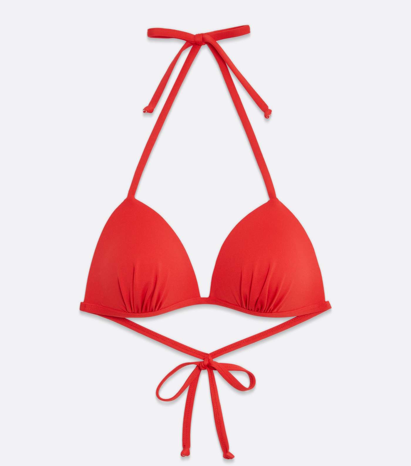 Red Halter Moulded Triangle Bikini Top Image 6