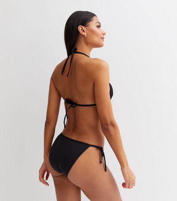 Black tie side store bikini bottoms