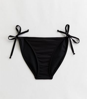 Black Tie Side Bikini Bottoms New Look