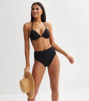 black high waisted high leg bikini