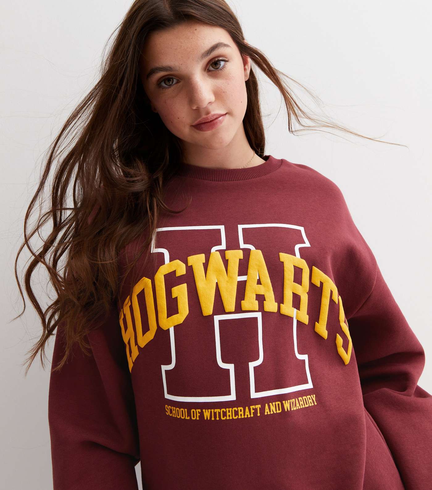 Girls Burgundy Harry Potter Hogwarts Logo Sweatshirt