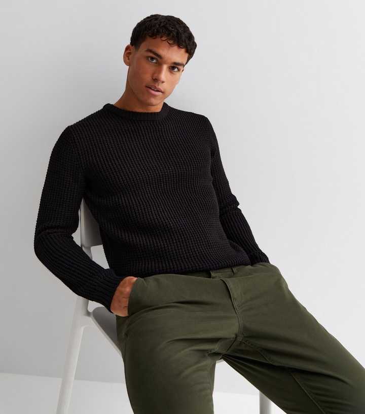 Jack u0026 Jones Black Tuck Stitch Crew Neck Jumper | New Look