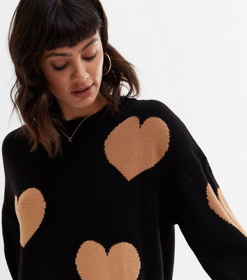 Black Heart Long Jumper New Look