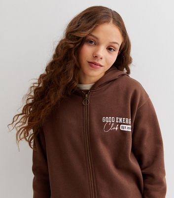 Girls 2024 brown hoodie