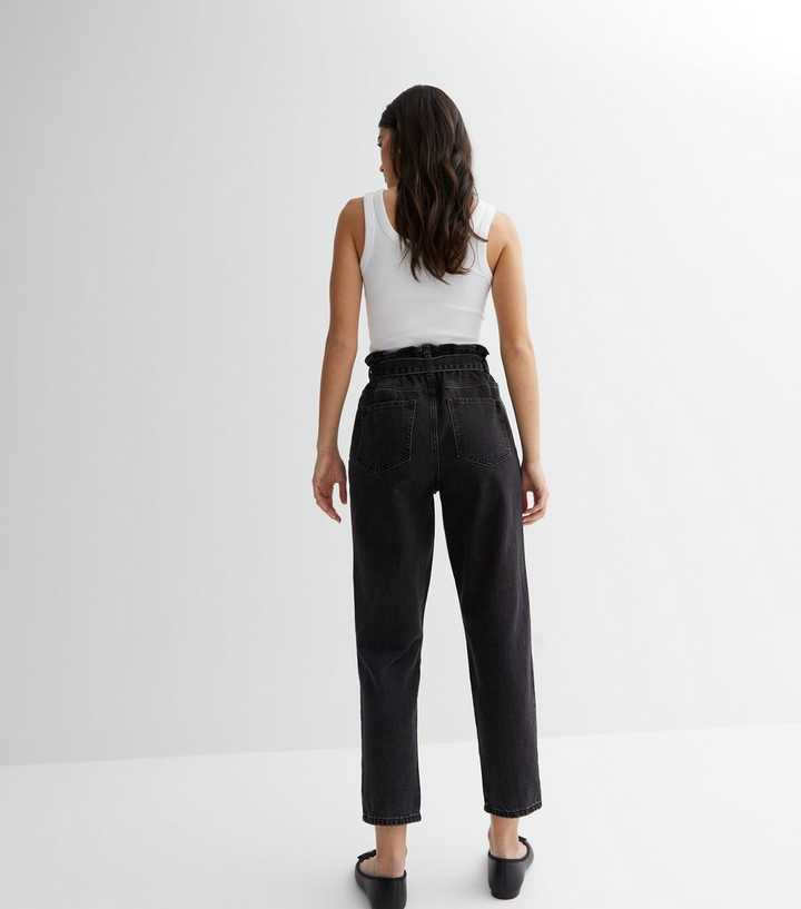 jeans black paperbag jeans black paperbag