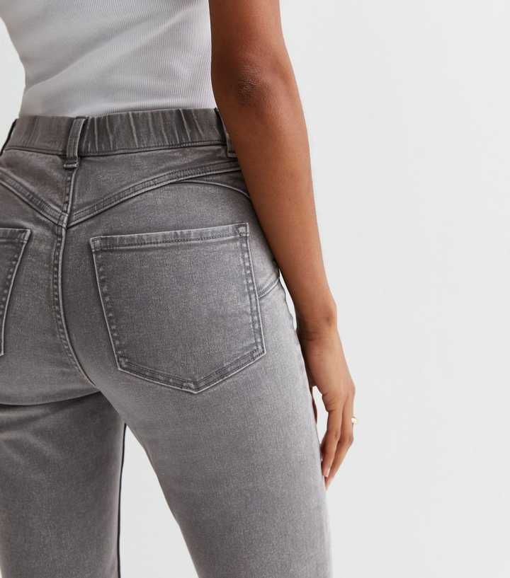 Womens New Look Jeans  Pale Grey Mid Rise Lift & Shape Emilee Jeggings «  Foodiesporty