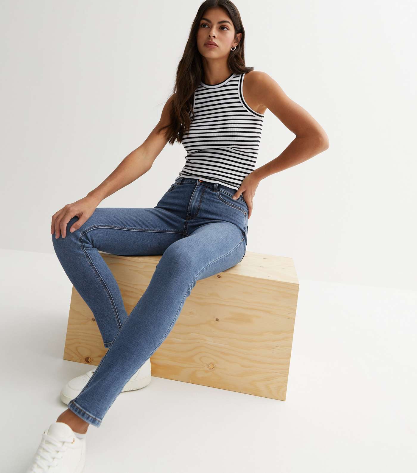Blue Mid Rise India Supersoft Super Skinny Jeans Image 3