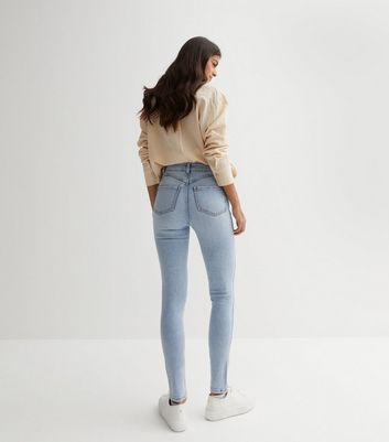 Pale Blue Lift & Shape Jenna Skinny Jeans New Look