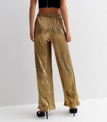 Suitop fashion women's rubber pants latex trousers in metallic gold color