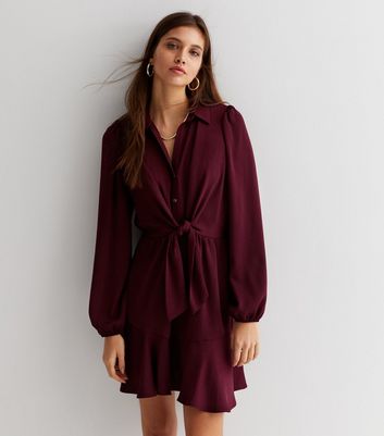 Warehouse chiffon pintuck sale shirt dress