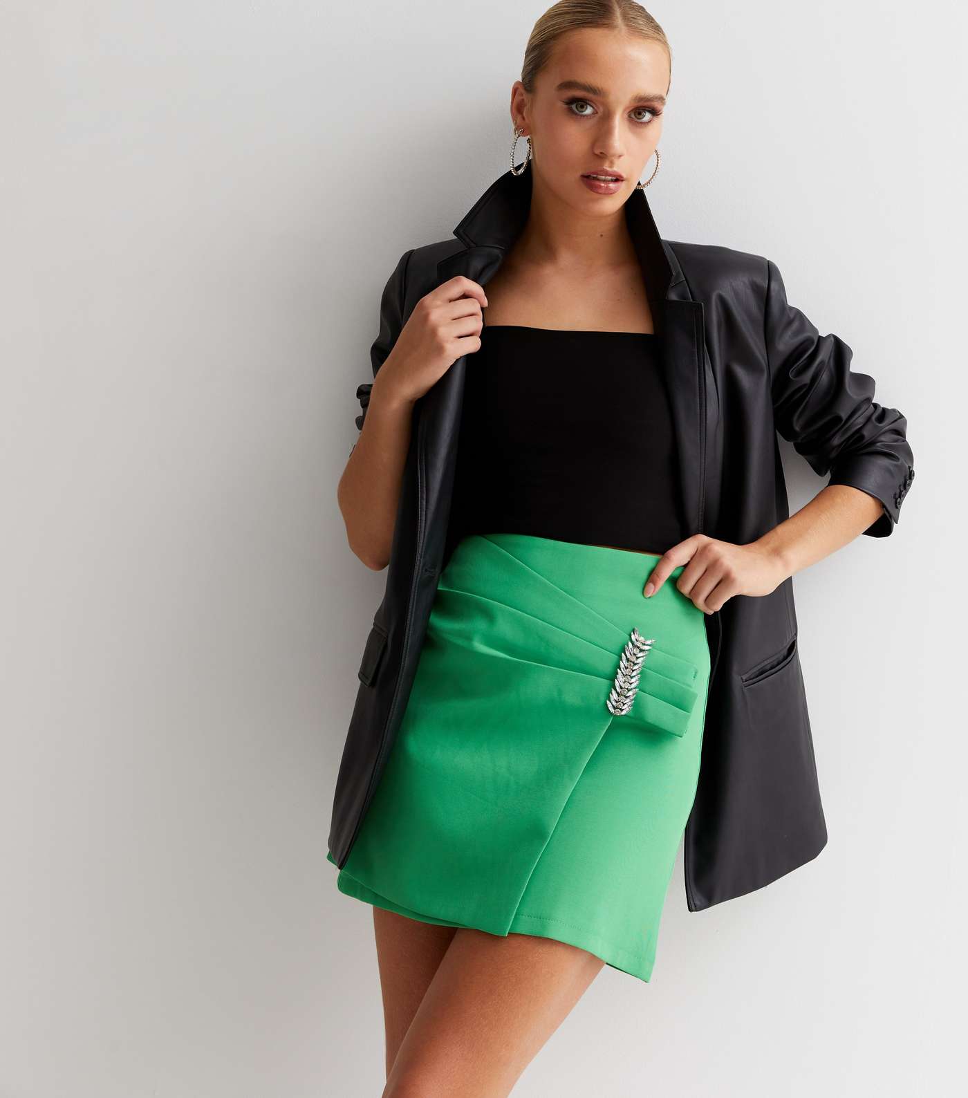 Cameo Rose Green Diamanté Mini Skirt Image 3