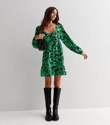 Green animal 2025 print dress wallis