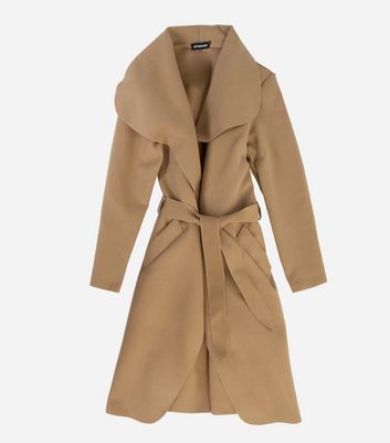 JUSTYOUROUTFIT Camel Belted Shawl 