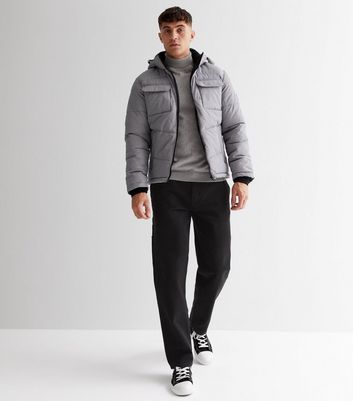 Mens light grey hot sale puffer jacket