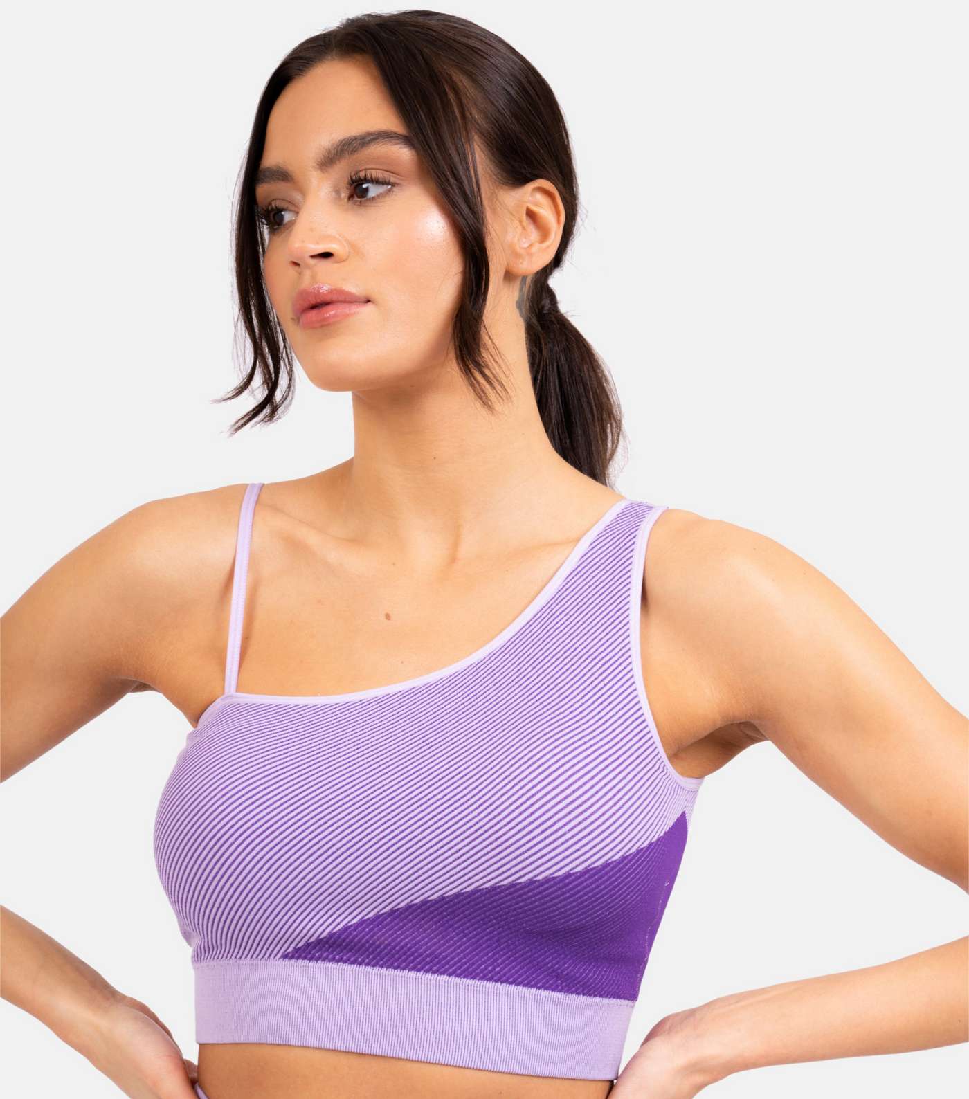 South Beach Lilac Seamless Sports Crop Top Image 2