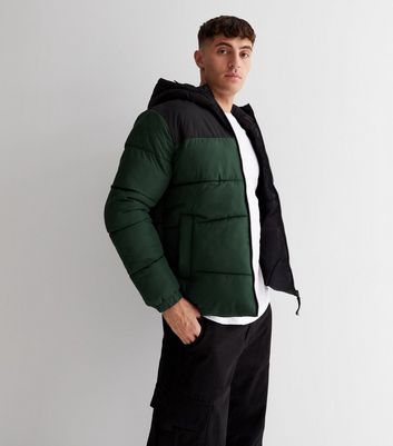 Dark green puffer jacket mens deals
