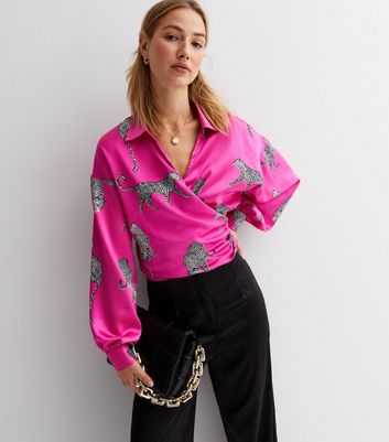 satin leopard top
