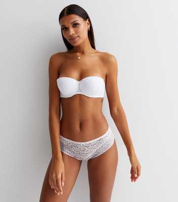 White Leopard Lace Multiway Strapless Bra