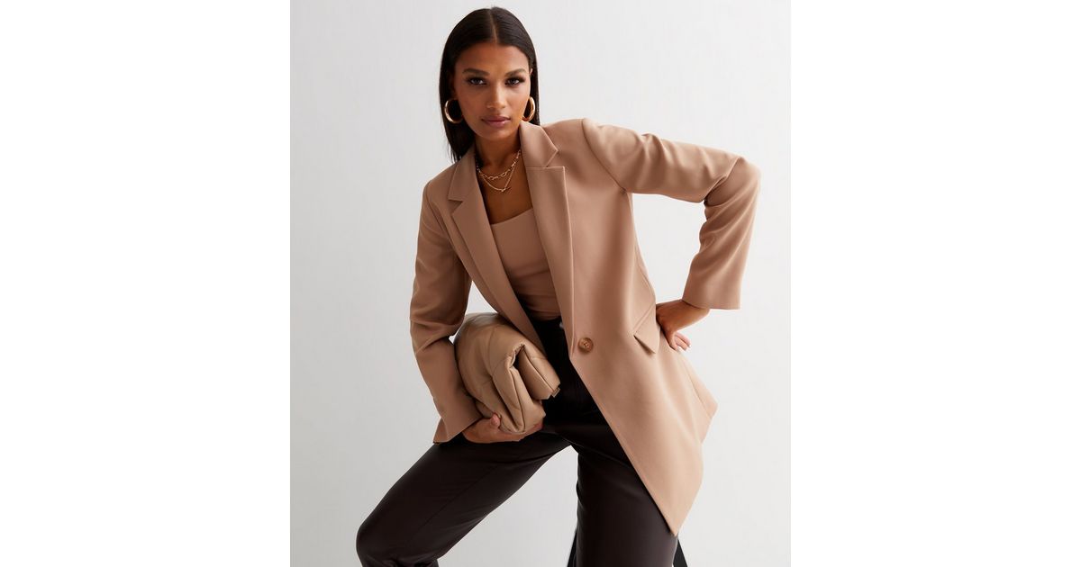 Camel Revere Collar Oversized Blazer New Look 3387