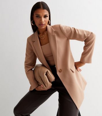 Camel blazer shop coat womens