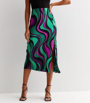 Silk midi skirt new clearance look