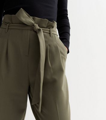 New look khaki paperbag on sale trousers