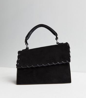 Public Desire Black Suedette Slant Shoulder Bag New Look