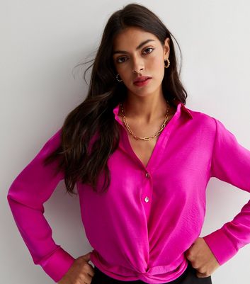 Bright pink shirt womens hotsell