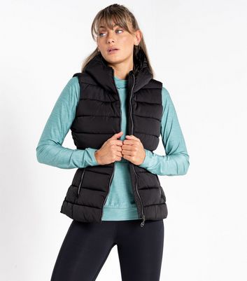 black womens puffer gilet