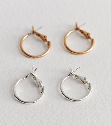 Small gold and on sale silver hoop earrings